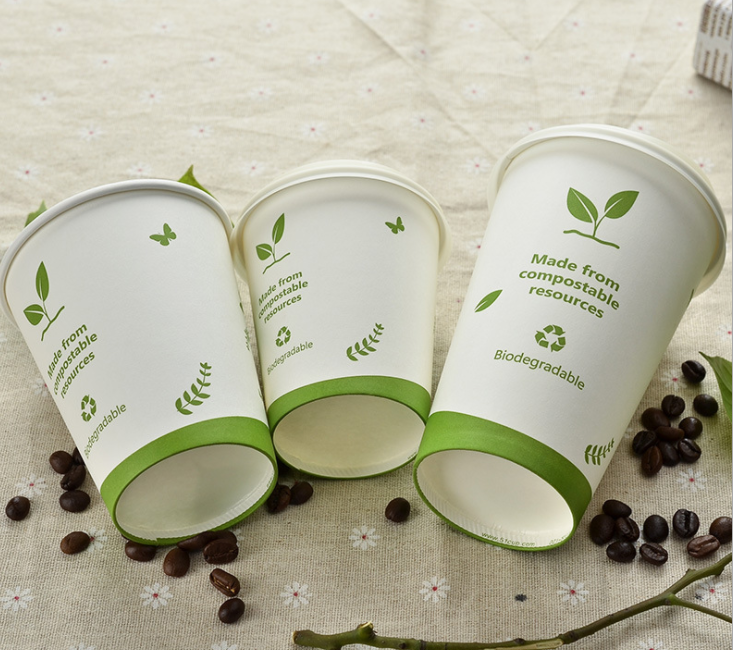 100% Compostable Biodegradable PLA Coffee Paper Cups