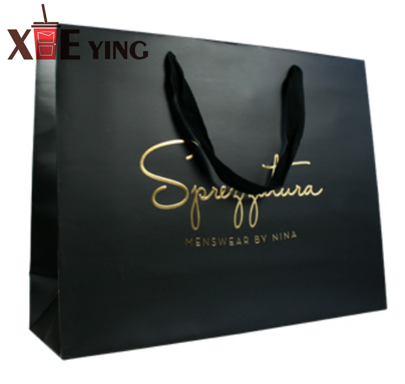 Buy Wholesale China Paper Bag, Wholesale Custom Printed Black Luxury  Shopping Gift Paper Bag With Handle & Promotional Bag at USD 0.13