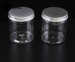 500ml Clear Round Cosmetic Container PET Plastic Jar with Aluminium Lid 