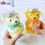 500ml Clear Round Cosmetic Container PET Plastic Jar with Aluminium Lid 